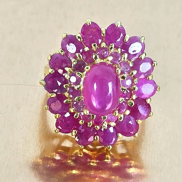 925 Sterling Silver Ring Sz 7 with Natural Ruby Gemstones - Picture 13 of 13